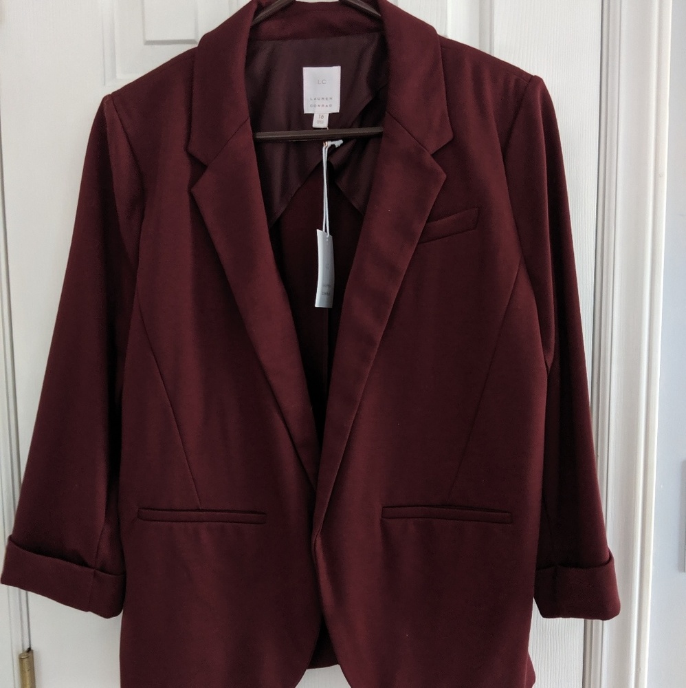 Burgundy casual blazer